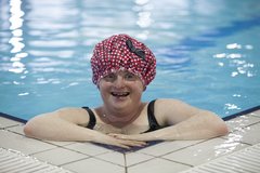 Female service user swimming at St. Michael's House Leisure Centre