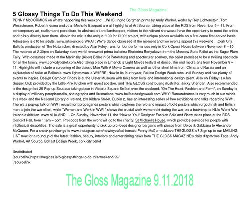 SMH - Gloss Magaine (Online)- 09.11.2018