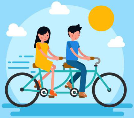 couple-ride-tandem-bike-vector