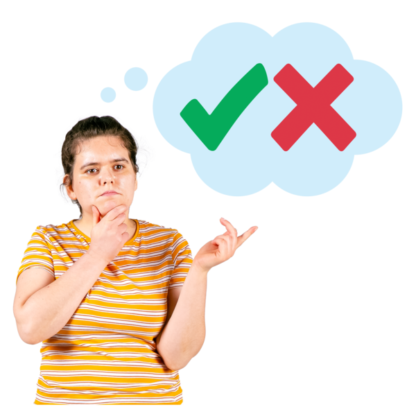 an image of someone making a choice