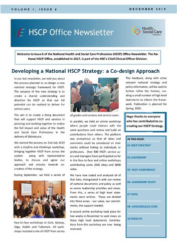 National HSCP Office Newsletter - Issue 6 - December 2019