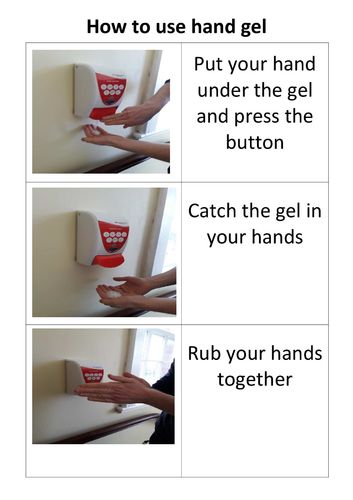 Easy to Read Guide - How to use hand gel 
