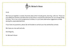 St.Michael's House- 105 Activity Ideas