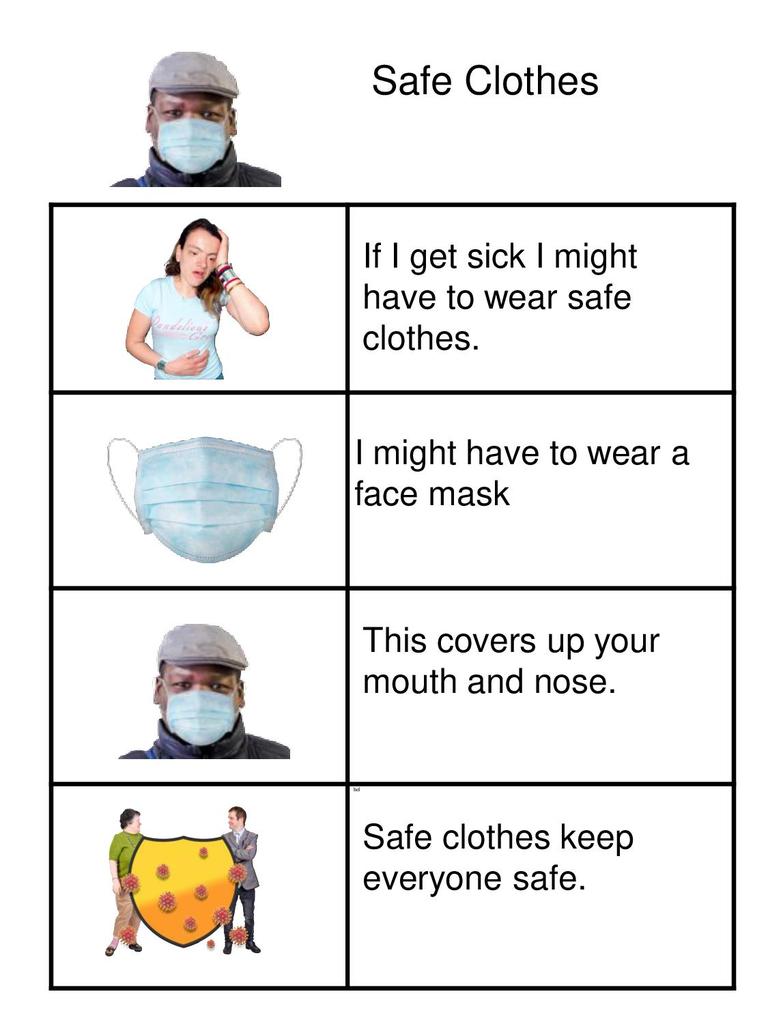 Easy to Read Information Safe Clothes / Coronavirus St. Michael's House