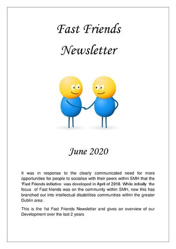 Fast Friends Newsletter