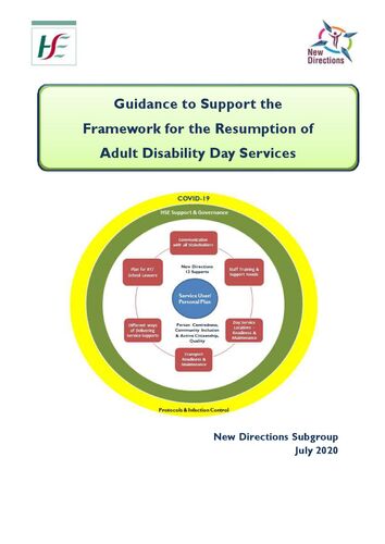 Guidance to Support the Framework for Resumption of Adult Disability Day Services