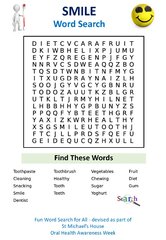 SMILE Oral Health Week Word Search