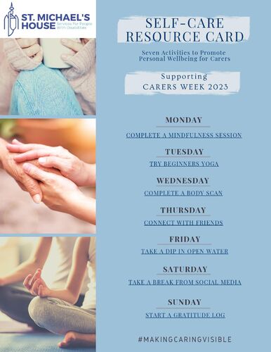 Carers Week Self Care Card 2023