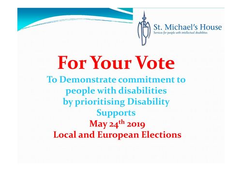 Publication cover - St. Michael's House -Elections May  24th 2019 